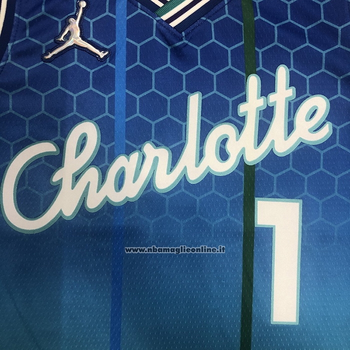 Maglia Charlotte Hornets Lamelo Ball #1 Citta 2022-23 Blu